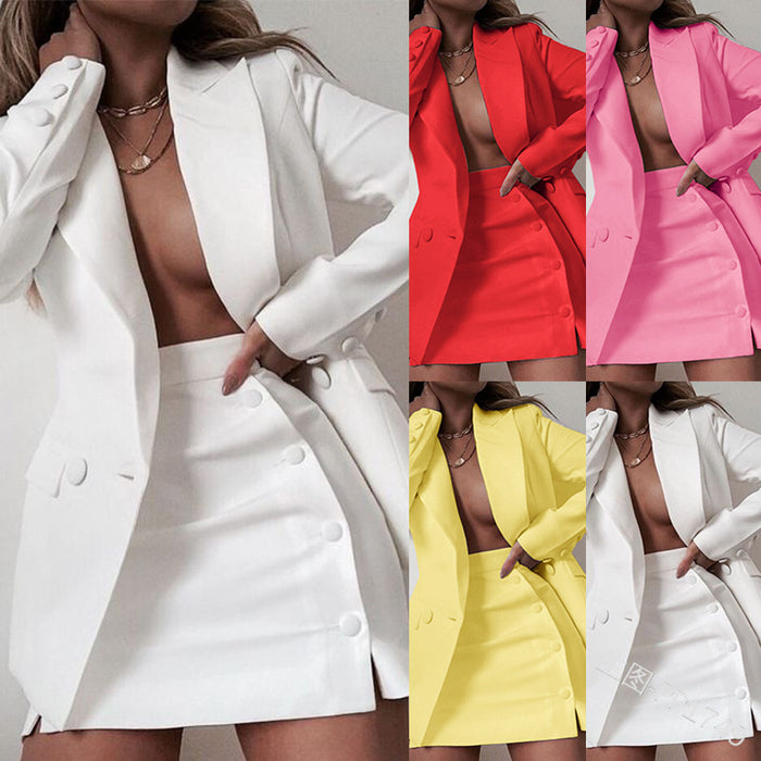 Long Sleeve Blazer & Mini Skirt Set