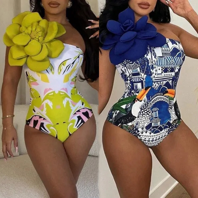 3D Flower One-Piece Swimsuit